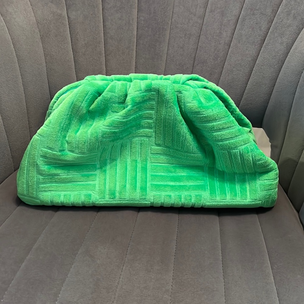 Bright Green Velvet Dumpling Pouch